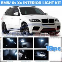 BMW 19 PC X5 X6 E70 E71 WHITE LED INTERIOR KIT WHITE..